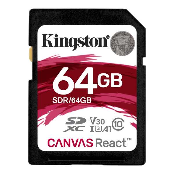 Карта памяти SD 64GB Class 10 U3 Kingston SDR/64GB