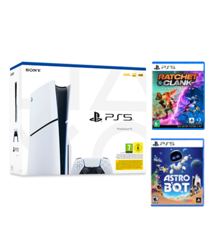 PlayStation 5 Slim + Ratchet & Clank Rift Apart + Astro Bot PS5, комплект