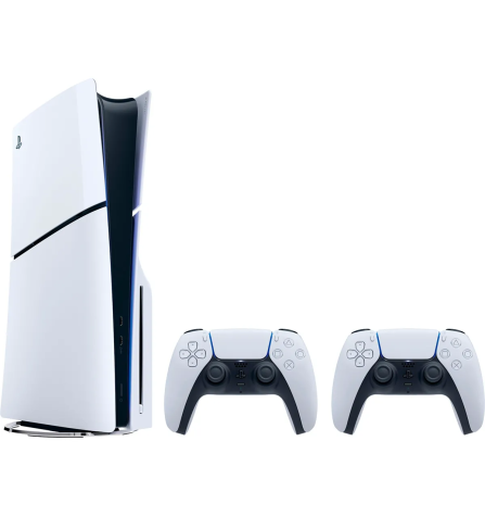 Игровая консоль PlayStation 5 Slim + два геймпада белых